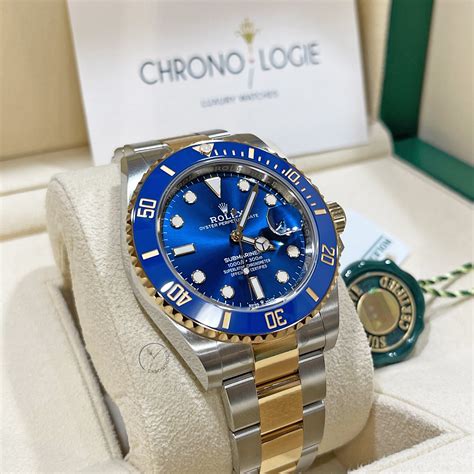 rolex submariner gold blue dial.